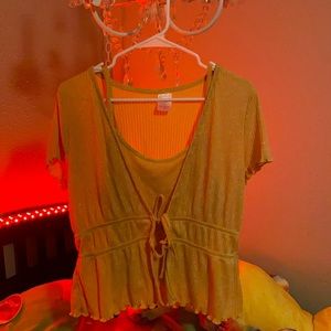 Tank top and tie front shirt